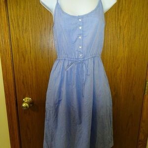 H&M Blue Buttoned Midi Sundress